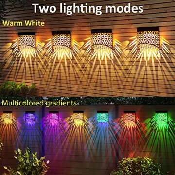 TIJNN Solar Deck Lights-2 Pack IP65 Waterproof, LED Landscape Lighting Solar Outdoor Light Solar Garden Light, Patio, Backyard, Patio - Iron black