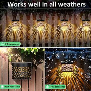 TIJNN Solar Deck Lights-2 Pack IP65 Waterproof, LED Landscape Lighting Solar Outdoor Light Solar Garden Light, Patio, Backyard, Patio - Iron black
