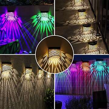 TIJNN Solar Deck Lights-2 Pack IP65 Waterproof, LED Landscape Lighting Solar Outdoor Light Solar Garden Light, Patio, Backyard, Patio - Iron black