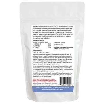 Down to Earth OMRI Organic Solution Grade Gypsum, 1 lb