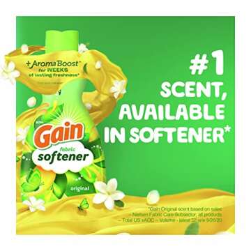 Gain Fabric Softener, Original Scent, 140 fl oz, 190 Loads, HE Compatible, Packaging may vary
