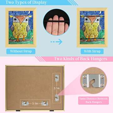 3-Pack Kids Art Frames - Elegant Gold Display Frames for Kids' Artwork