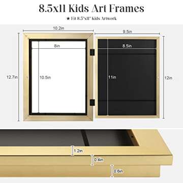 Stylish 3-Pack Kids Art Frames for Display & Storage