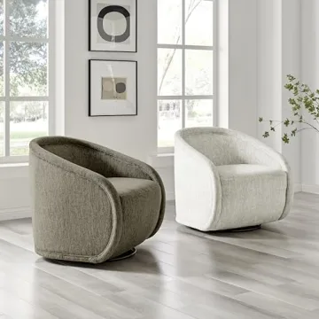 Stylish Margareth Fabric Swivel Accent Chair 360-Degree