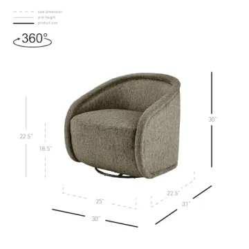 Stylish Margareth Fabric Swivel Accent Chair 360-Degree