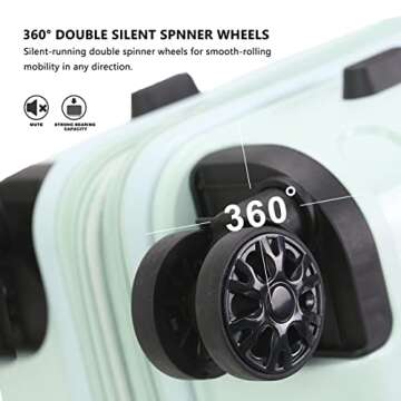 GinzaTravel PP material 2-piece expandable luggage sets with Spinner Wheels， Suitcase with TSA Lock，Large Luggage for Family Travel carry on 20+28，Azure water color