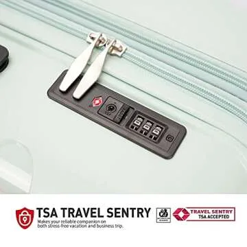 GinzaTravel PP material 2-piece expandable luggage sets with Spinner Wheels， Suitcase with TSA Lock，Large Luggage for Family Travel carry on 20+28，Azure water color