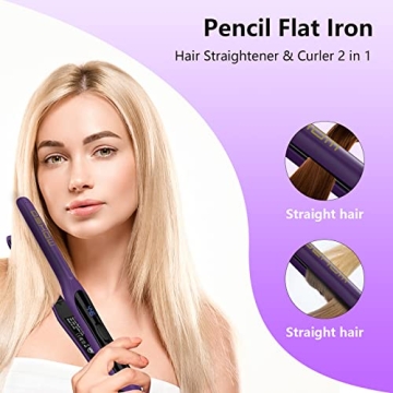 DSHOW Mini Flat Iron for Short Hair, Travel Ready