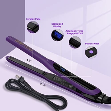 DSHOW Mini Flat Iron for Short Hair, Travel Ready