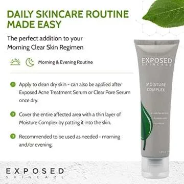 Exposed Skin Care Moisture Complex - Hydrating Vitamin E and Green Tea Extract with Pumpkin Seed & Caffeine, 1.7 fl oz – Retain the Moisture your Skin Needs with Exposed