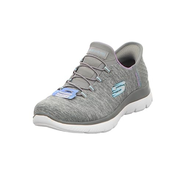 Skechers Women's Hands Free Slip Ins Summits Dazzling Haze Sneaker, Grey Mint, 8