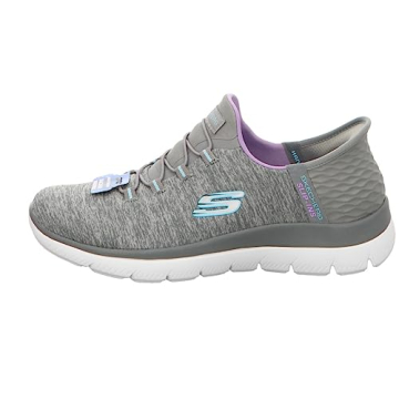 Skechers Women's Hands Free Slip Ins Summits Dazzling Haze Sneaker, Grey Mint, 8