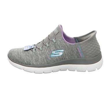 Skechers Women's Hands Free Slip Ins Summits Dazzling Haze Sneaker, Grey Mint, 8