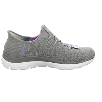 Skechers Women's Hands Free Slip Ins Summits Dazzling Haze Sneaker, Grey Mint, 8