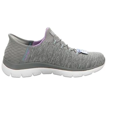 Skechers Women's Hands Free Slip Ins Summits Dazzling Haze Sneaker, Grey Mint, 8