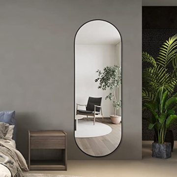 TheiaMo 65" Oval Wall Mirror with Elegant Metal Frame