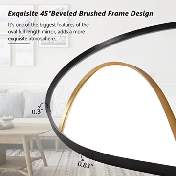 TheiaMo 65" Oval Wall Mirror with Elegant Metal Frame