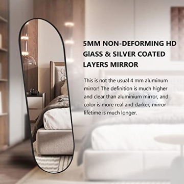 TheiaMo 65" Oval Wall Mirror with Elegant Metal Frame