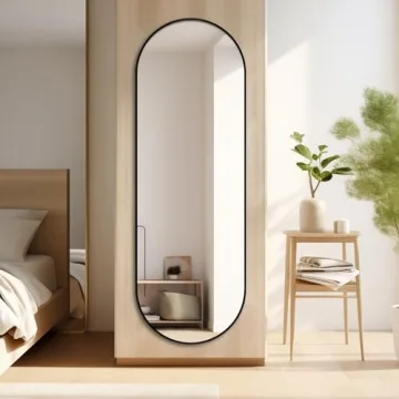 TheiaMo 65" Oval Wall Mirror with Elegant Metal Frame