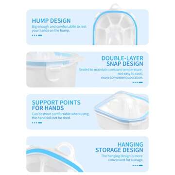 Nail Soaking Bowl, 2PCS Soak Off Gel Polish Dip Powder Remover Manicure Bowl with Triangle Cuticle Peeler and Stainless Steel Cuticle Pusher Nail Art Tool (Blue-4PCS Set)