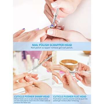 Nail Soaking Bowl, 2PCS Soak Off Gel Polish Dip Powder Remover Manicure Bowl with Triangle Cuticle Peeler and Stainless Steel Cuticle Pusher Nail Art Tool (Blue-4PCS Set)