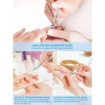 Nail Soaking Bowl, 2PCS Soak Off Gel Polish Dip Powder Remover Manicure Bowl with Triangle Cuticle Peeler and Stainless Steel Cuticle Pusher Nail Art Tool (Blue-4PCS Set)