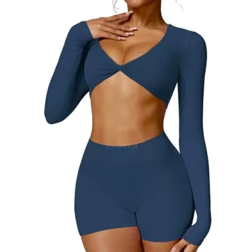 YEOREO Kyla Women Crop Top Long Sleeve Padded Sports Low Medium Impact Yoga Shirt