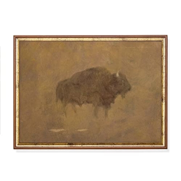 Buffalo Painting - Vintage Animal Print for Rustic Home Decor