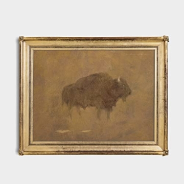 Buffalo Painting Vintage Art for Home Decor
