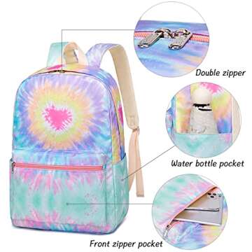 CAMTOP Girls Backpack with Lunch Box set Teen Backpack for School Bookbag