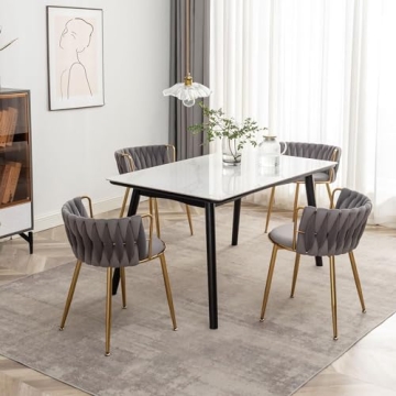 Riknuxi Velvet Dining Chairs Set of 2 Modern & Chic