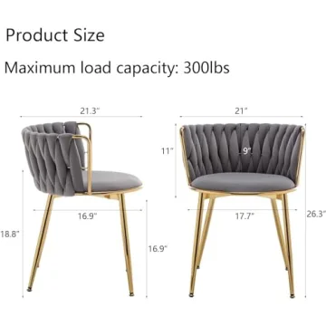 Riknuxi Velvet Dining Chairs Set of 2 Modern & Chic