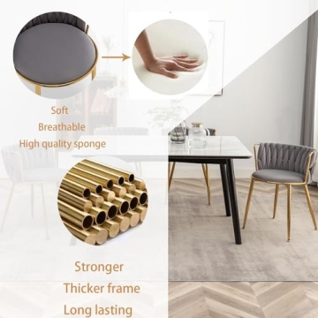 Riknuxi Velvet Dining Chairs Set of 2 Modern & Chic