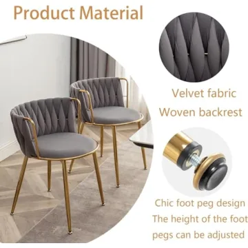 Riknuxi Velvet Dining Chairs Set of 2 Modern & Chic