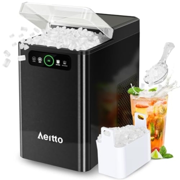 Aeitto Nugget Ice Maker - 40 Lbs Daily, Soft Chewable Ice Machine with Self-Cleaning