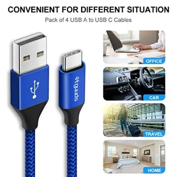 etguuds 6ft USB A to C Cable Fast Charging 2-Pack
