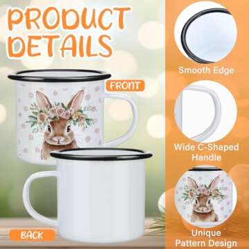 Baderke 12 Set Easter Bunny Mugs - Perfect for Parties