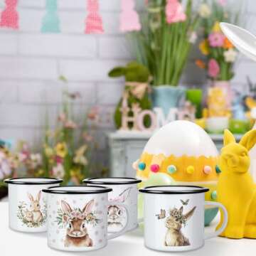 Baderke 12 Set Easter Bunny Mugs - Perfect for Parties