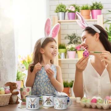 Baderke 12 Set Easter Bunny Mugs - Perfect for Parties