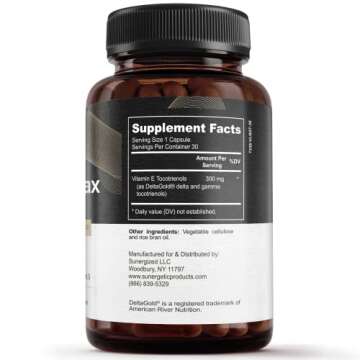 Sunergetic Premium Annatto Tocotrienol Supplement – with DeltaGold – Tocotrienols Vitamin E 300 mg – Supports Liver, Immune & Heart Health - Delta + Gamma Tocotrienols (30 Liquid Capsules)
