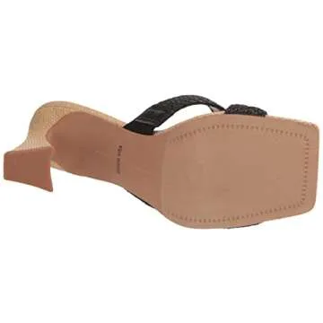 Dolce Vita womens Nitro Heeled Sandal, Black Raffia, 8 US