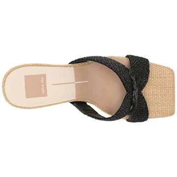 Dolce Vita womens Nitro Heeled Sandal, Black Raffia, 8 US