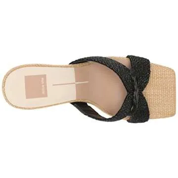 Dolce Vita womens Nitro Heeled Sandal, Black Raffia, 8 US