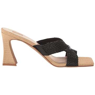 Dolce Vita womens Nitro Heeled Sandal, Black Raffia, 8 US