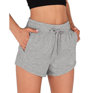 ODODOS Women's Sweat Shorts with Pockets Cotton French Terry Drawstring Summer Workout Casual Lounge...