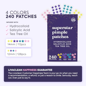 LivaClean Star Pimple Patches - 240 Hydrocolloid Stickers