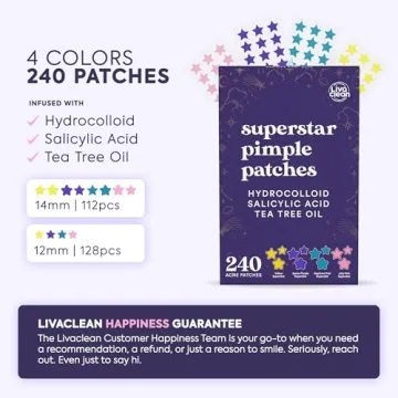 LivaClean Star Pimple Patches - 240 Hydrocolloid Stickers