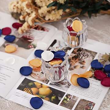 Homemory 200 Pcs Rose Petals for Valentines Day Decor, Separated Ready to Use Soft Silk Flower Petals for Wedding Flower Girl Basket, Table Centerpieces, Cake Table, Buffet Table, Aisle Scatter Petals