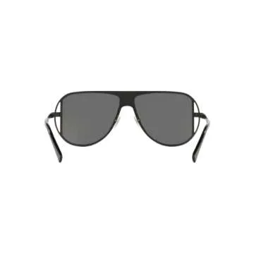 Versace Man Sunglasses Matte Black Frame, Dark Grey Lenses, 57MM