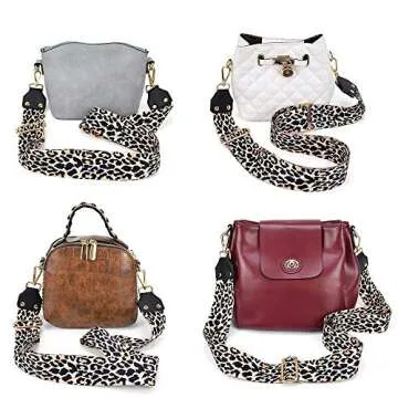 LIFEMATE Wide Bag/Purse Strap Replacement Crossbody Shoulder For Women Adjustable Jacquard Woven Cotton Guitar Strap Banjo Strap Style (Leopard Print)